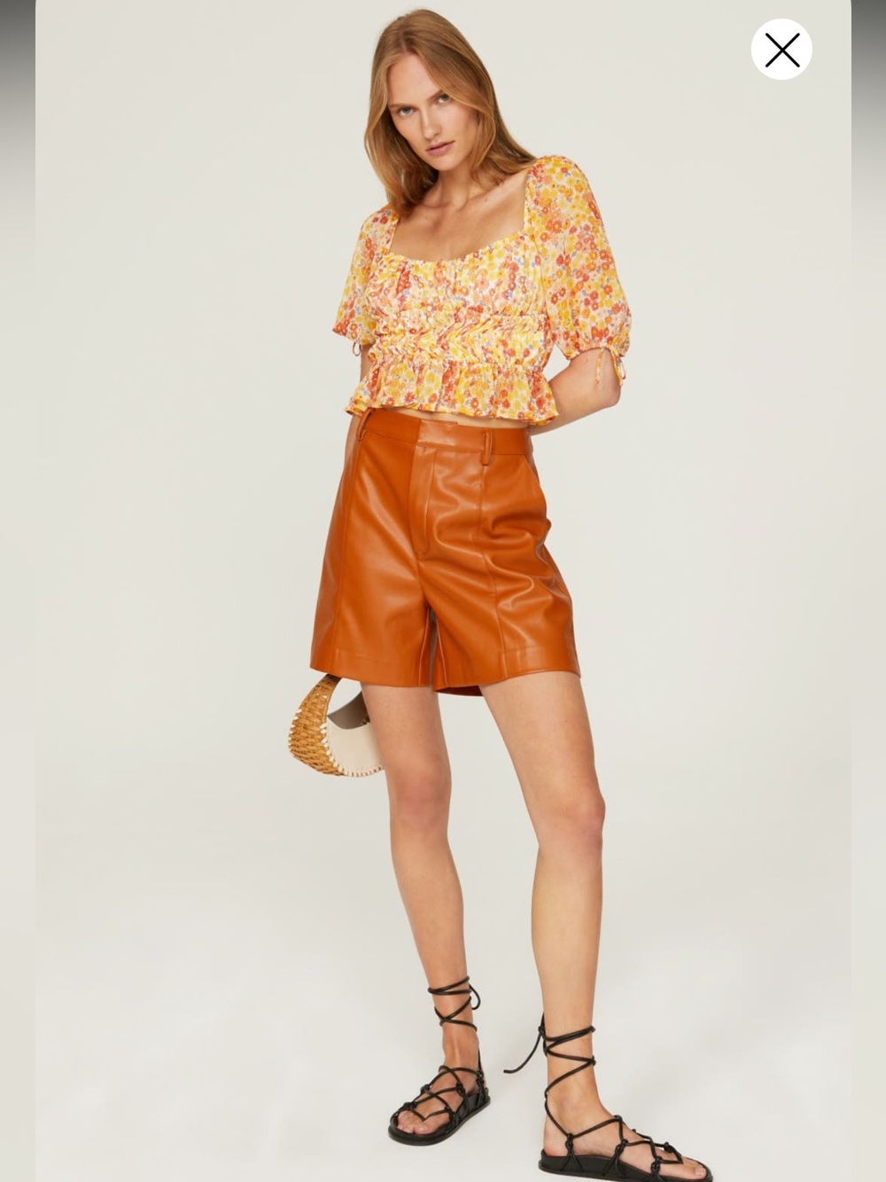 Staud print crop top